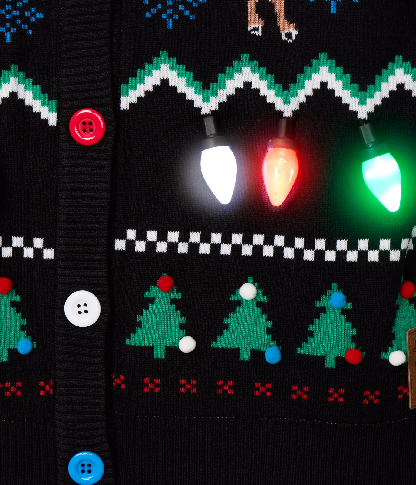 Women's Fair Isle Rudolph Light Up Christmas Cardigan Sweater