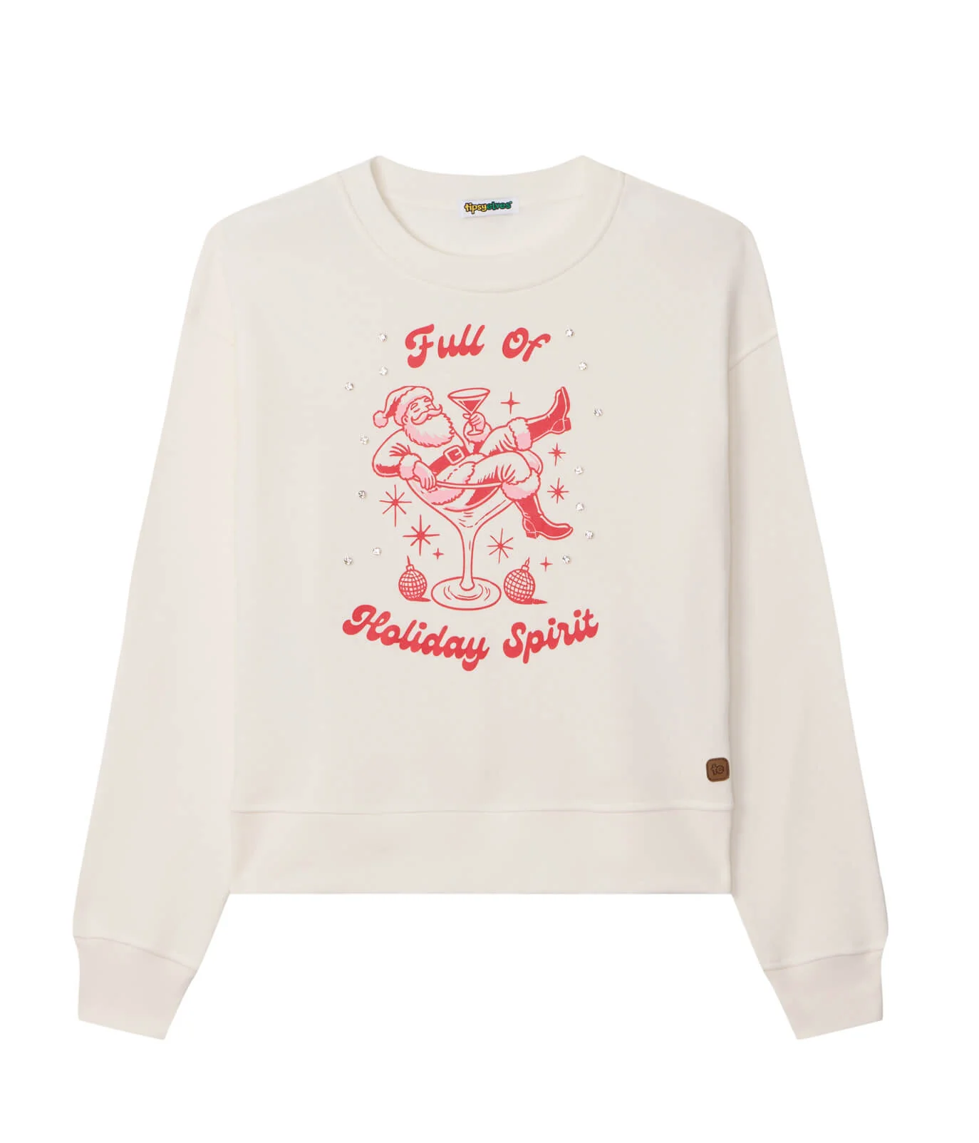 Women's Full of Holiday Spirit Rhinestone Embellished Sweatshirt