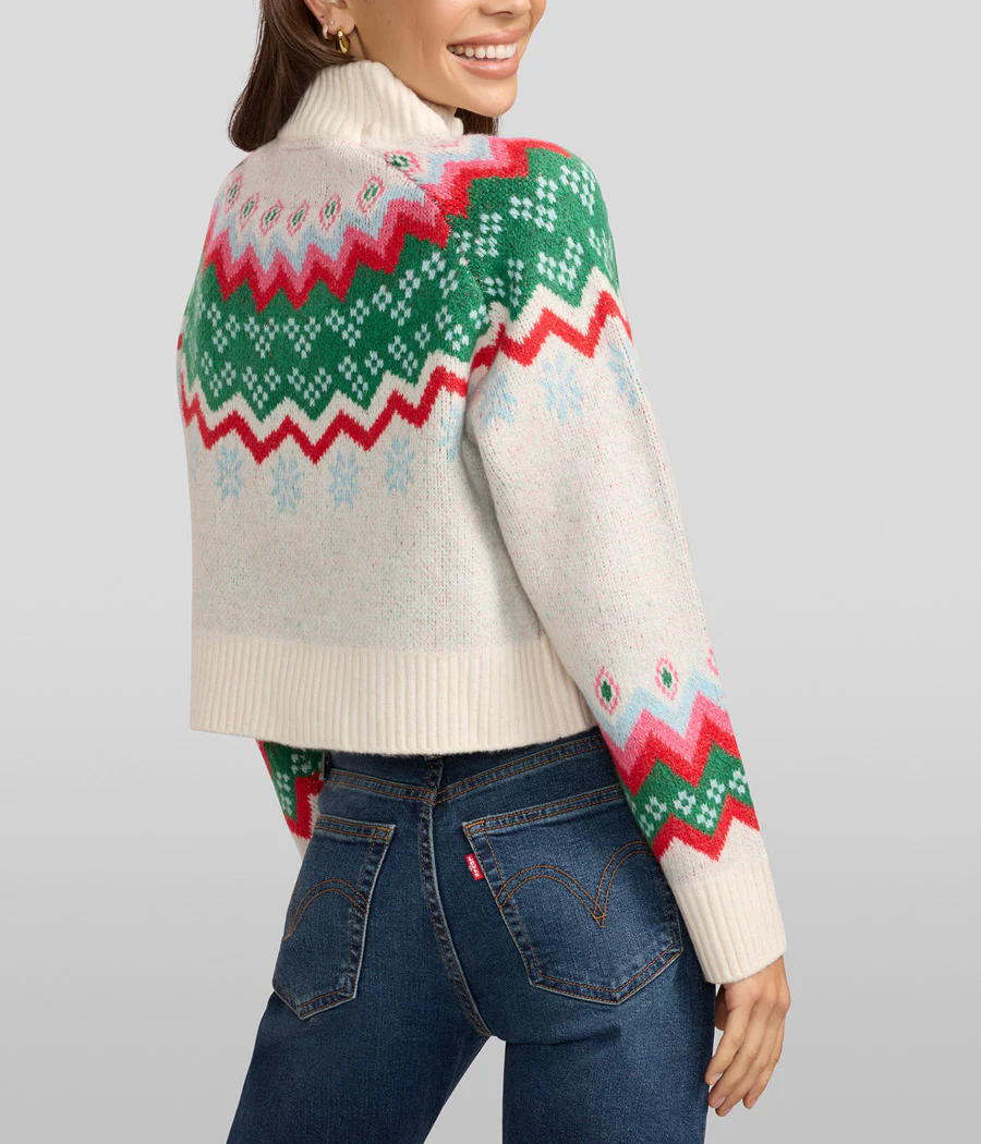 Women's Cozy Knit Oh What Fun Cropped Christmas Sweater
