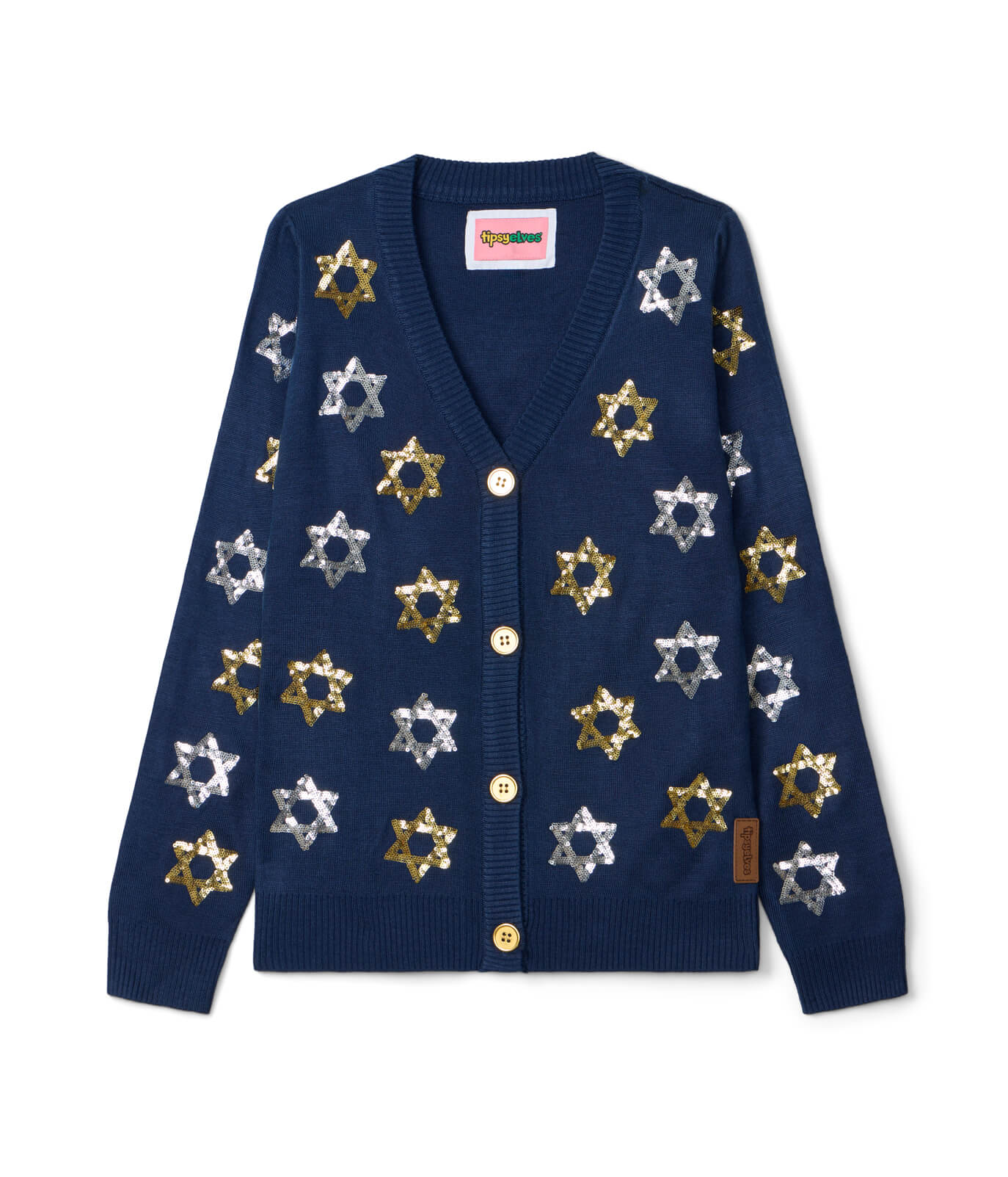 Women's Shimmering Star Of David Cardigan Sweater