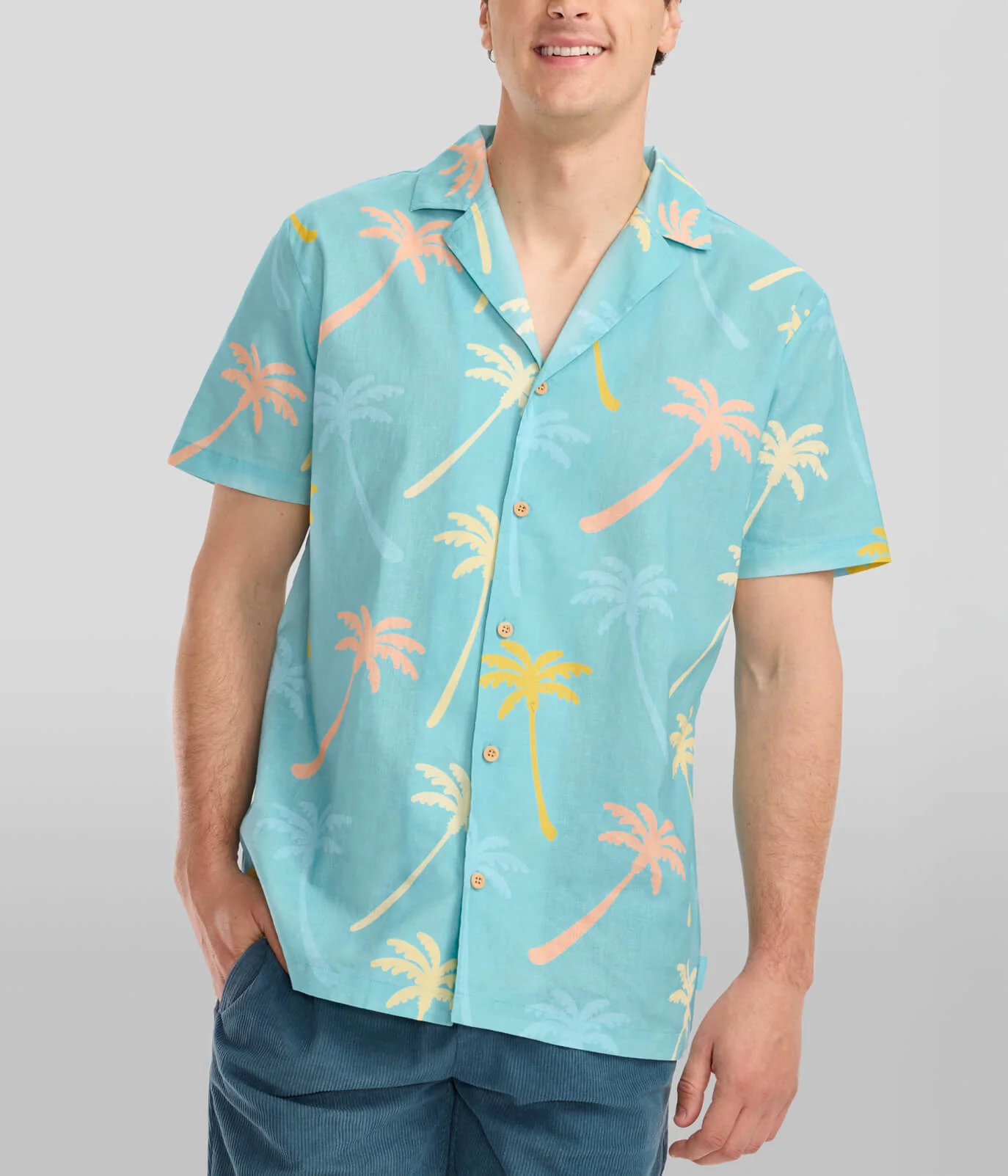 Men's Counting Palms Linen Cabana Shirt