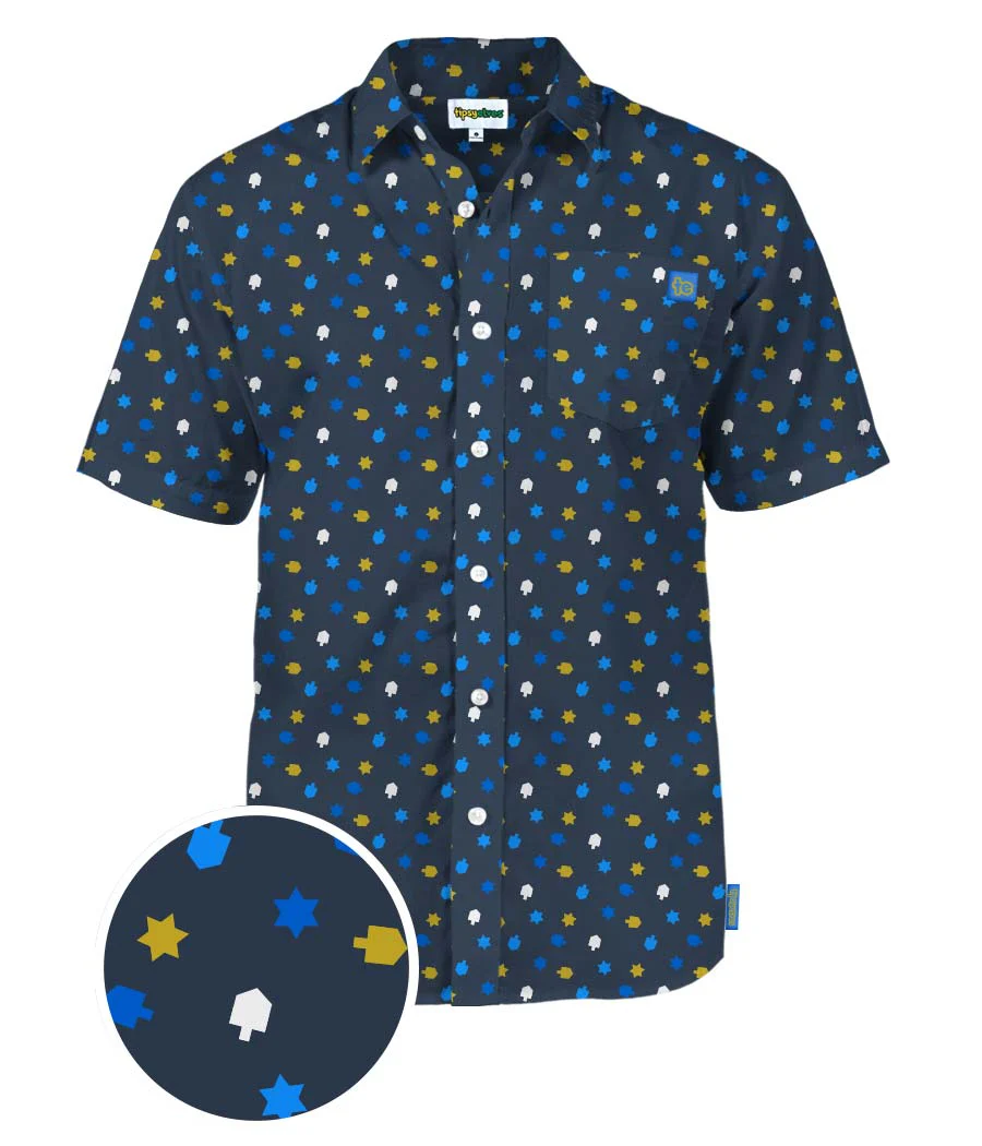 Men's Dreidel Decor Button Down Shirt