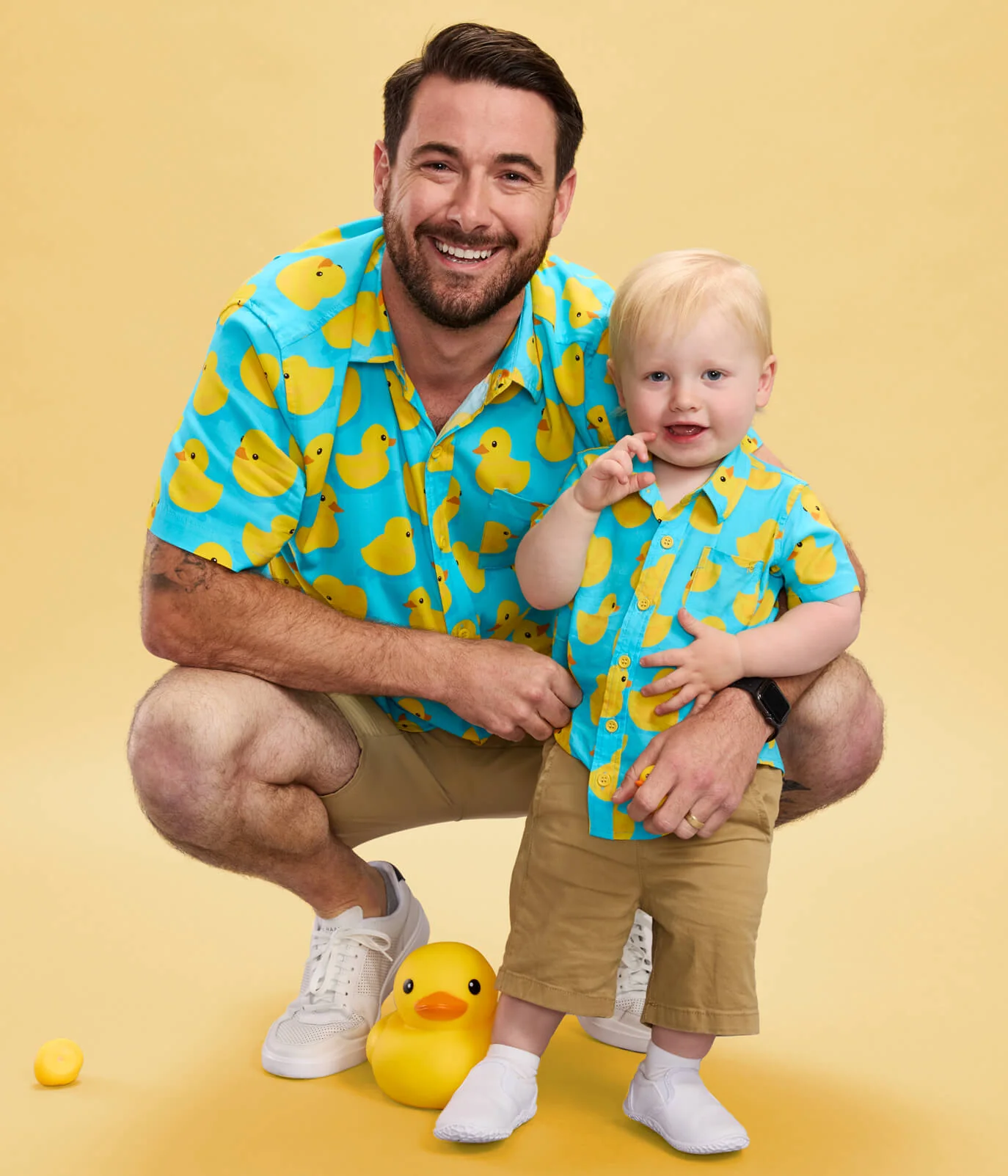 Toddler Boy's Rubber Ducky Hawaiian Shirt
