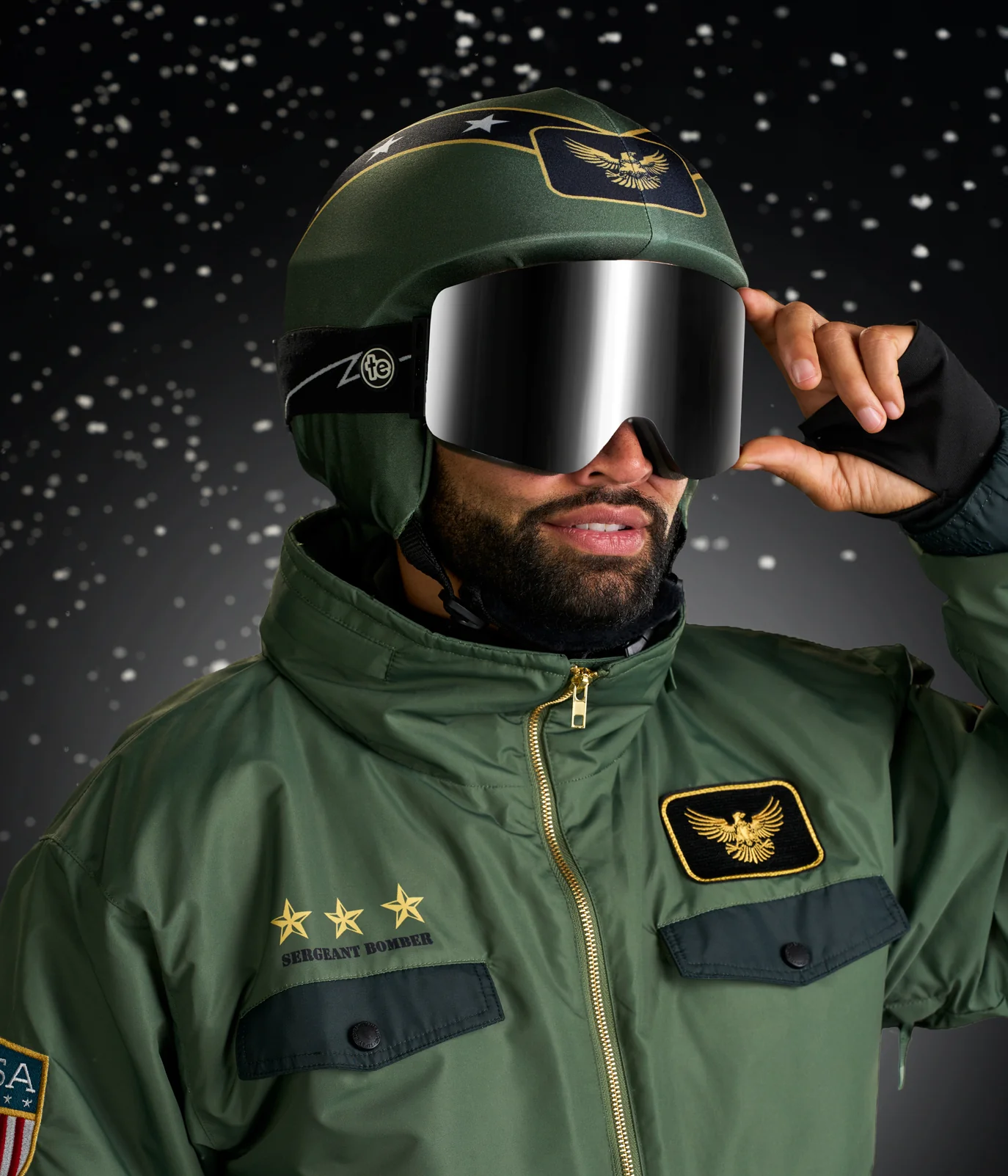 Men's Fighter Pilot Snow Suit and Helmet Cover