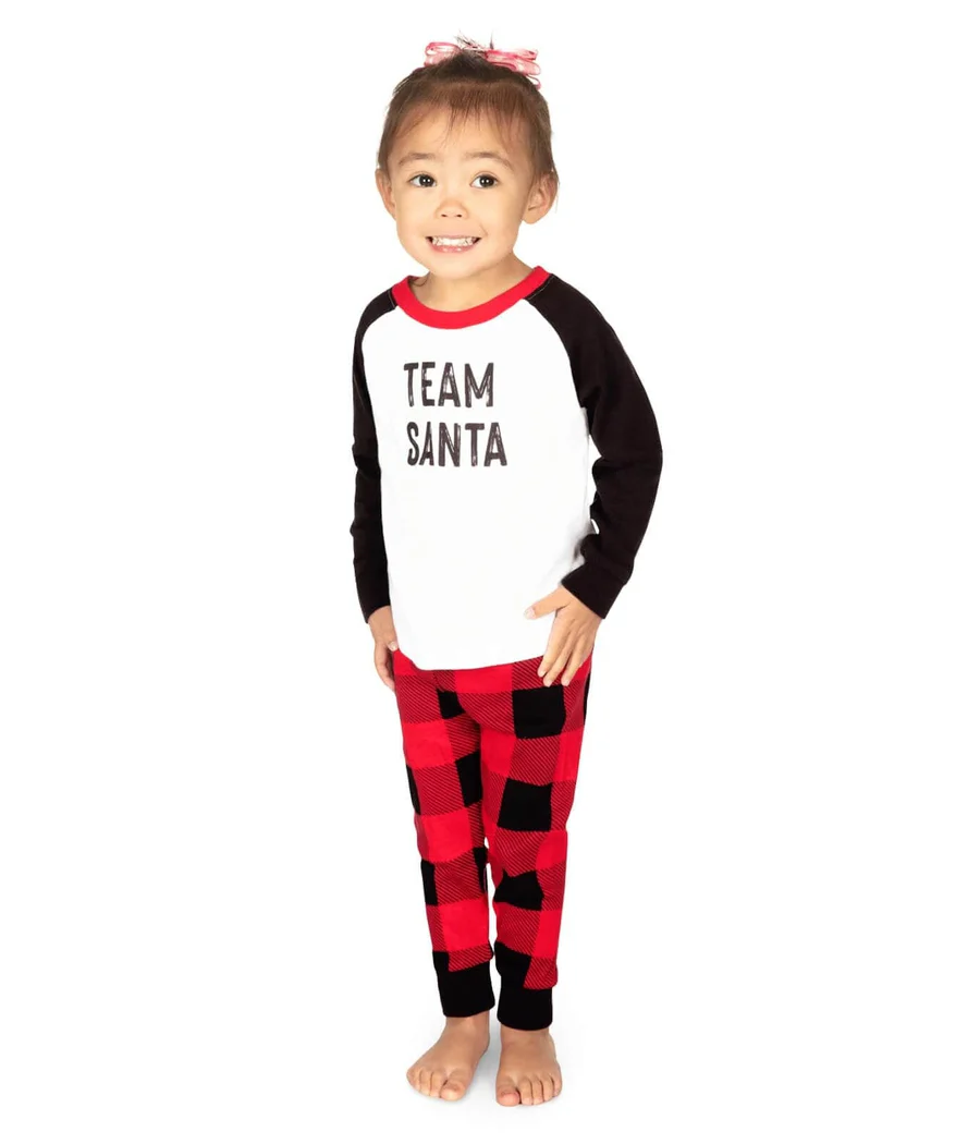 Toddler Girl's Team Santa Crew Neck Pajama Set