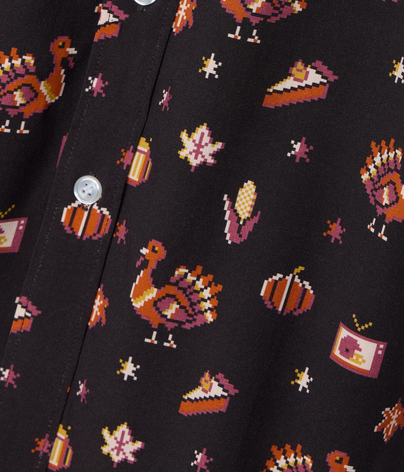 Men's 8-Bit Turkey Button Down Shirt