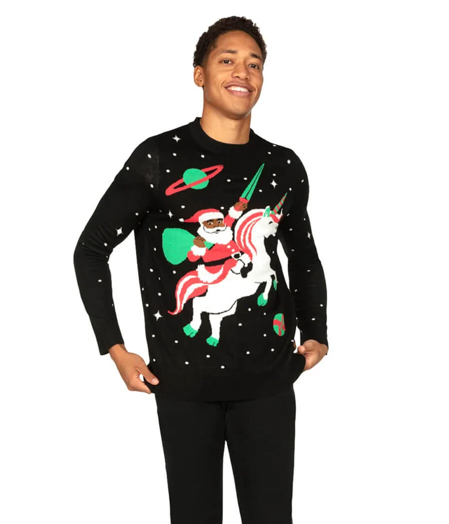Men's Santa Unicorn Ugly Christmas Sweater