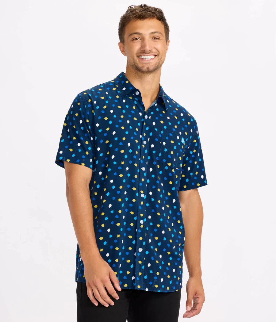 Men's Dreidel Decor Button Down Shirt