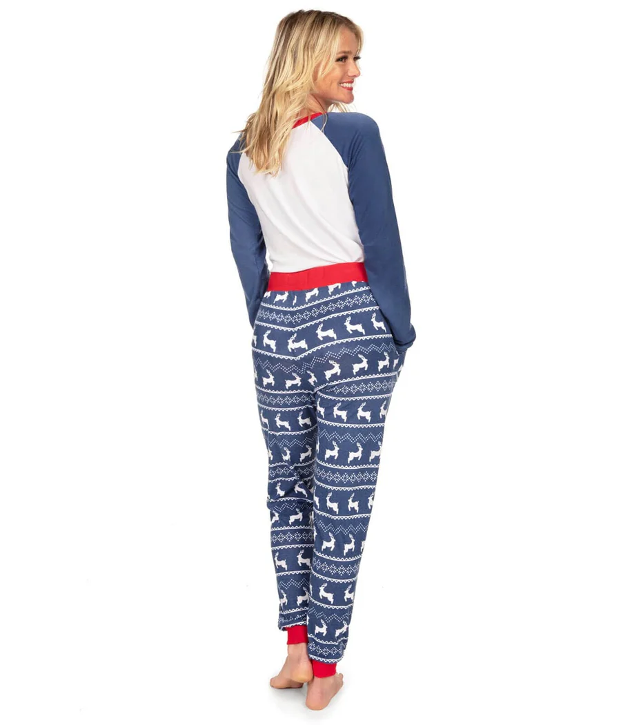 Women's Whoop Deer It Is Crew Neck Pajama Set