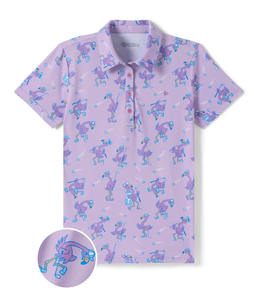 Women's Flamingo Fiasco Short-Sleeve Golf Polo