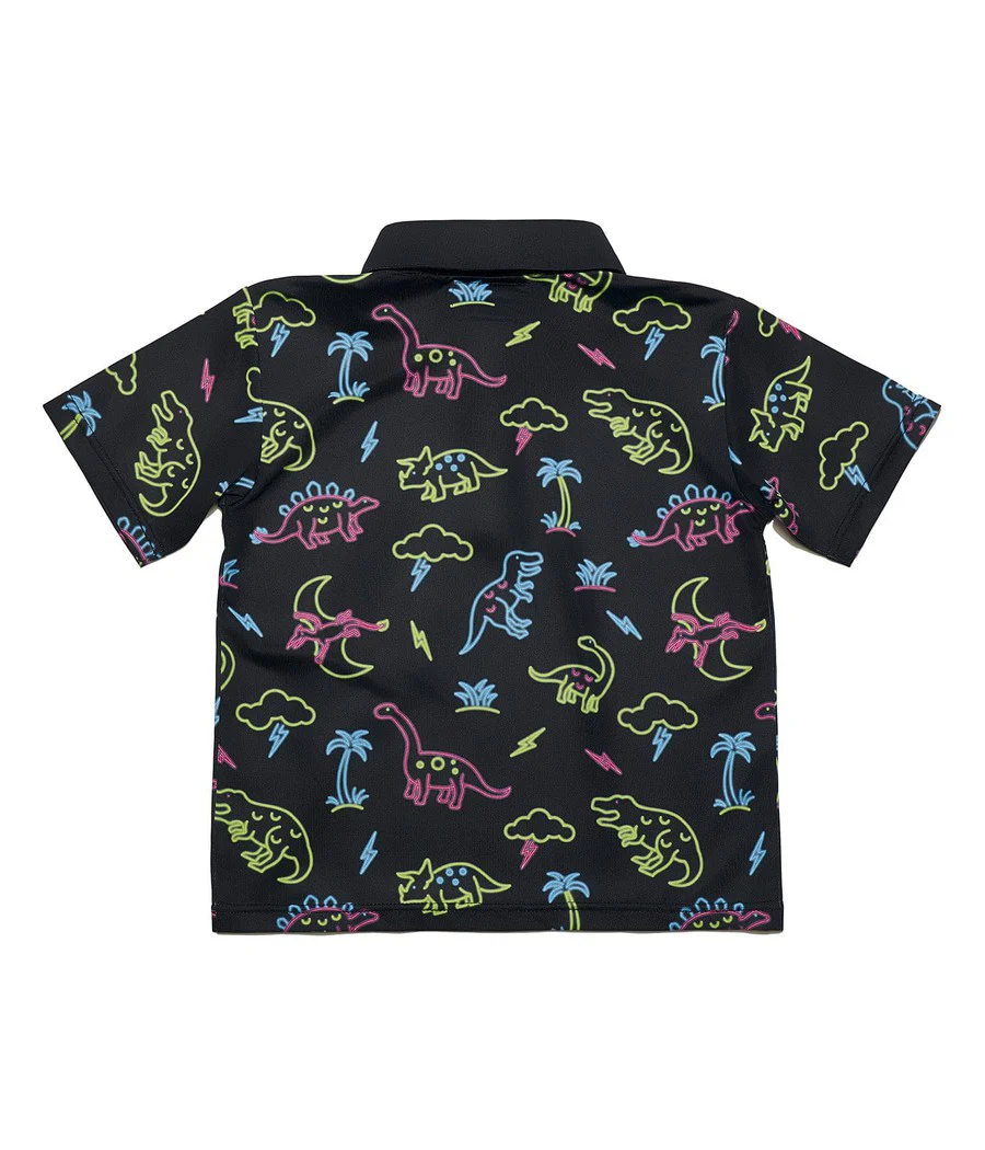 Toddler Boy's Neon Dinosaur Golf Polo
