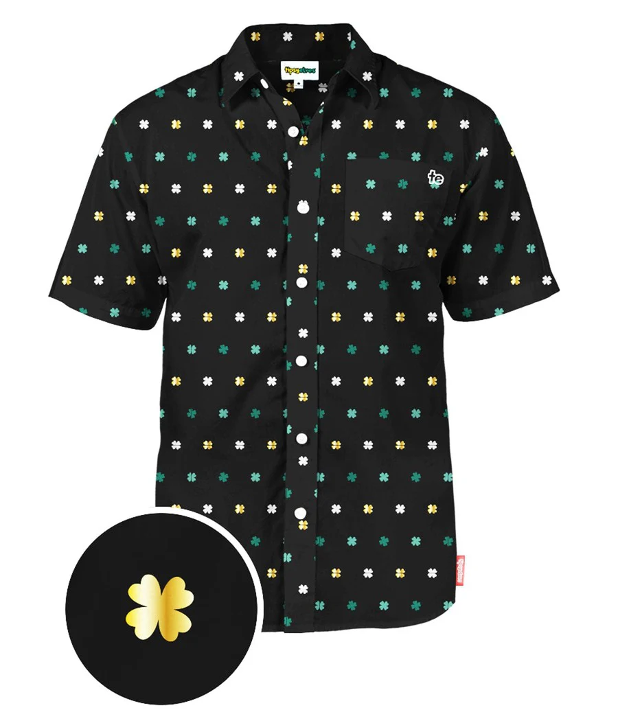 Men's Gold Foil Button Down Shirt