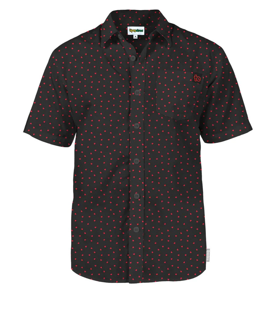 Men's Confetti Heart Button Down Shirt