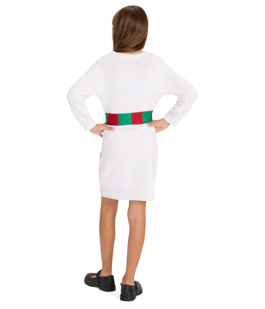 Girl's Snowman Scarf Sweater Dress