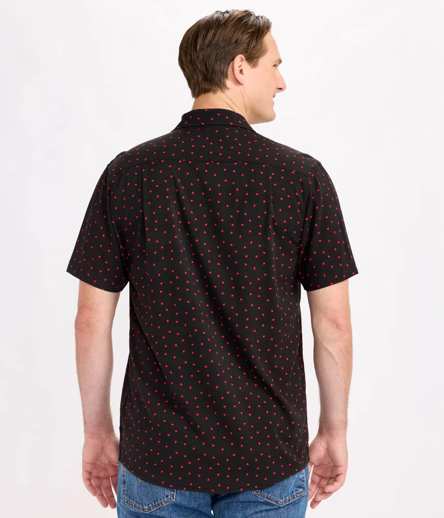 Men's Confetti Heart Button Down Shirt