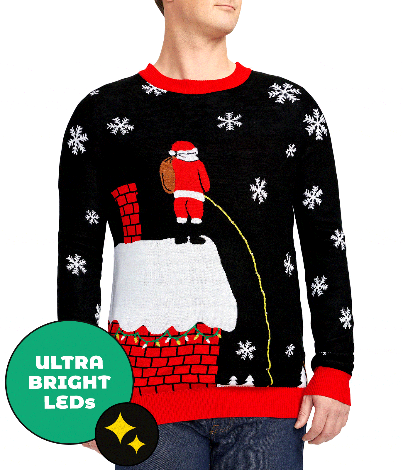 Men's Leaky Roof Light Up Ugly Christmas Sweater
