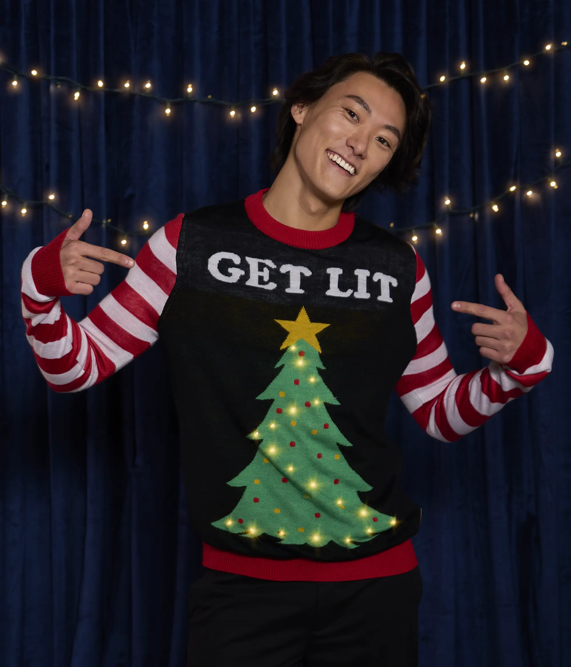 Men's Get Lit Light Up Ugly Christmas Sweater