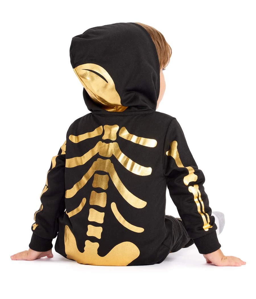 Toddler Boy's Gold Skeleton Costume