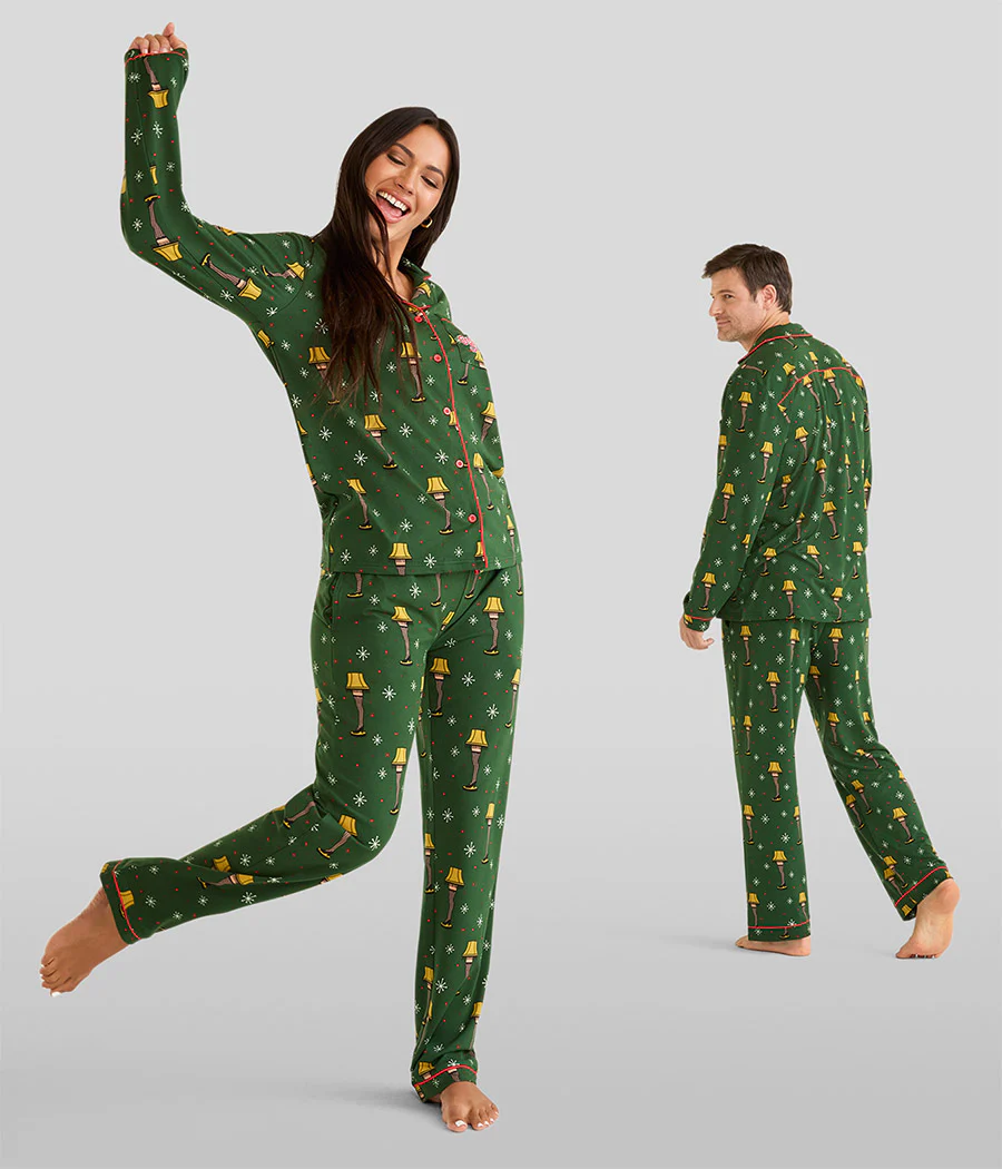Women's Leg Lamp Lapel Pajama Set