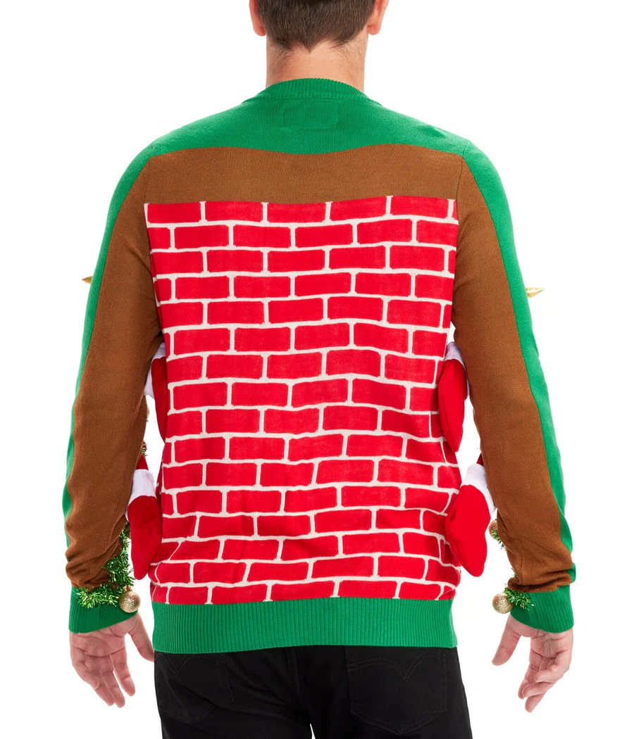 Men's Festive Fireplace Light Up Ugly Christmas Sweater