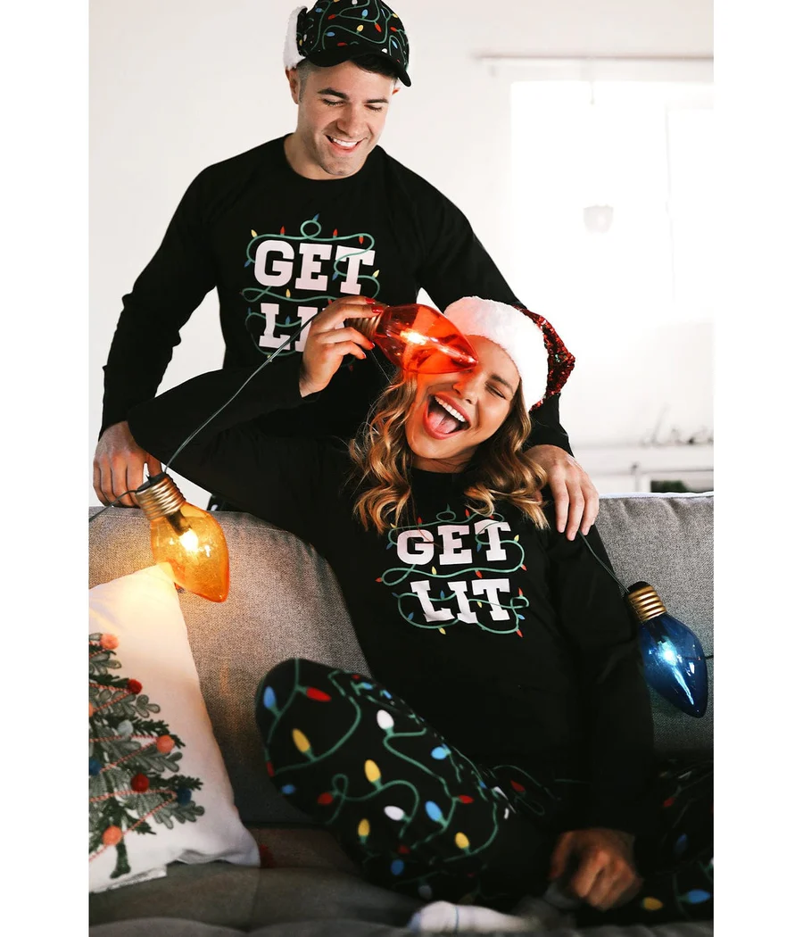 Men's Get Lit Crew Neck Pajama Set