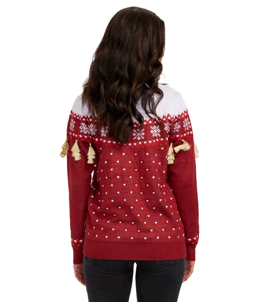 Women's Happy Holidays Tassel Ugly Christmas Sweater