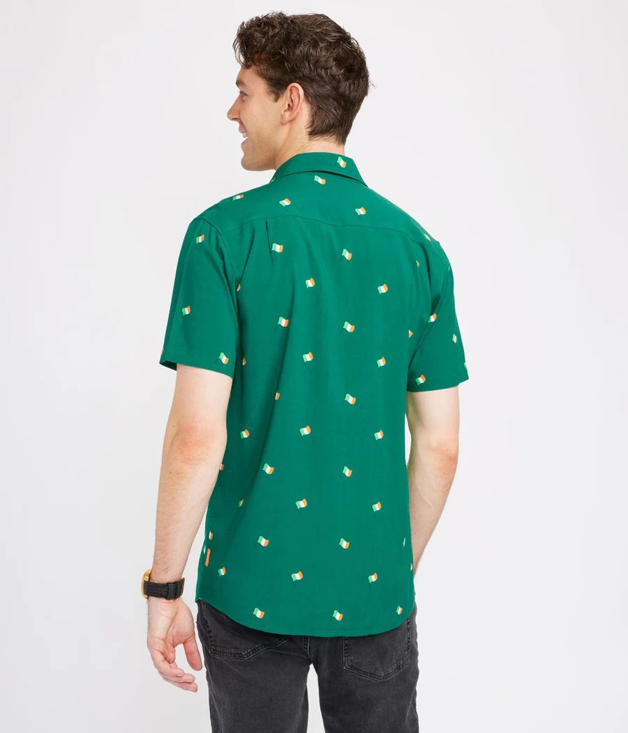 Men's Irish Flag All Over Button Down Shirt