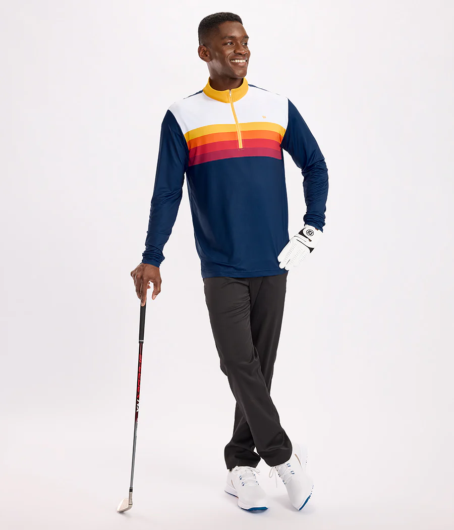 Men's Slice of Sunset Golf Quarter Zip Pullover