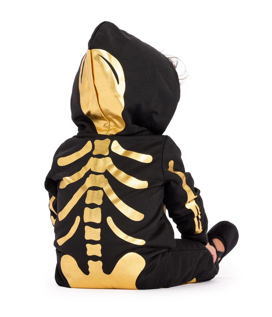 Baby Girl's Gold Skeleton Costume