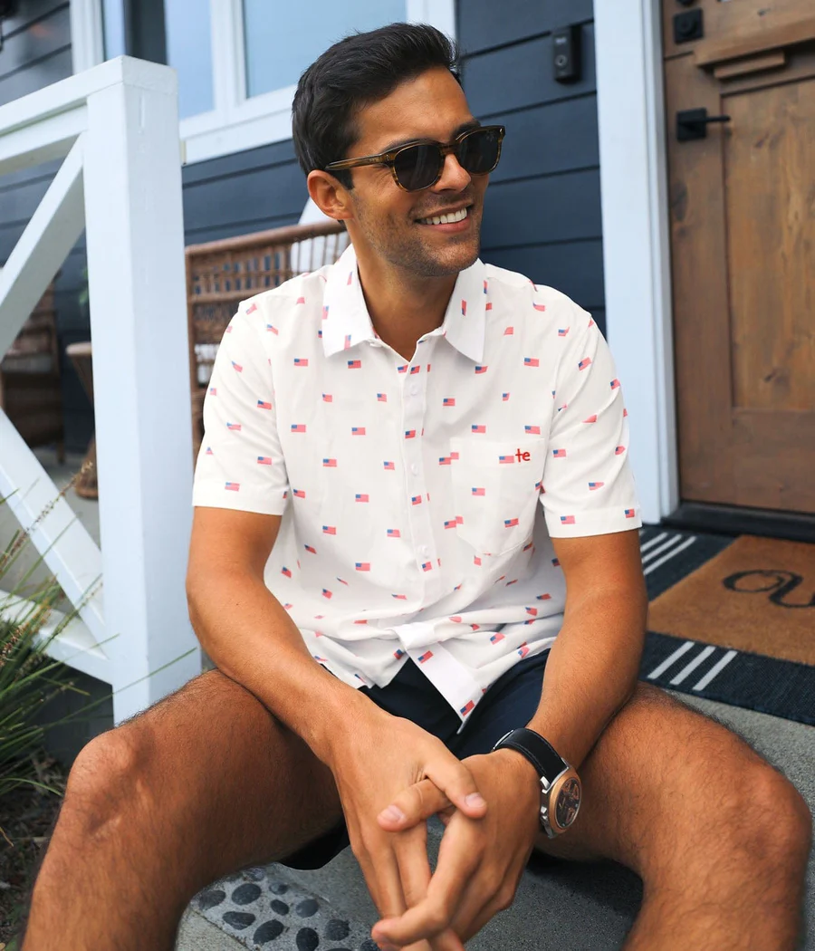 Men's USA Grand Ol' Flag Button Down Shirt