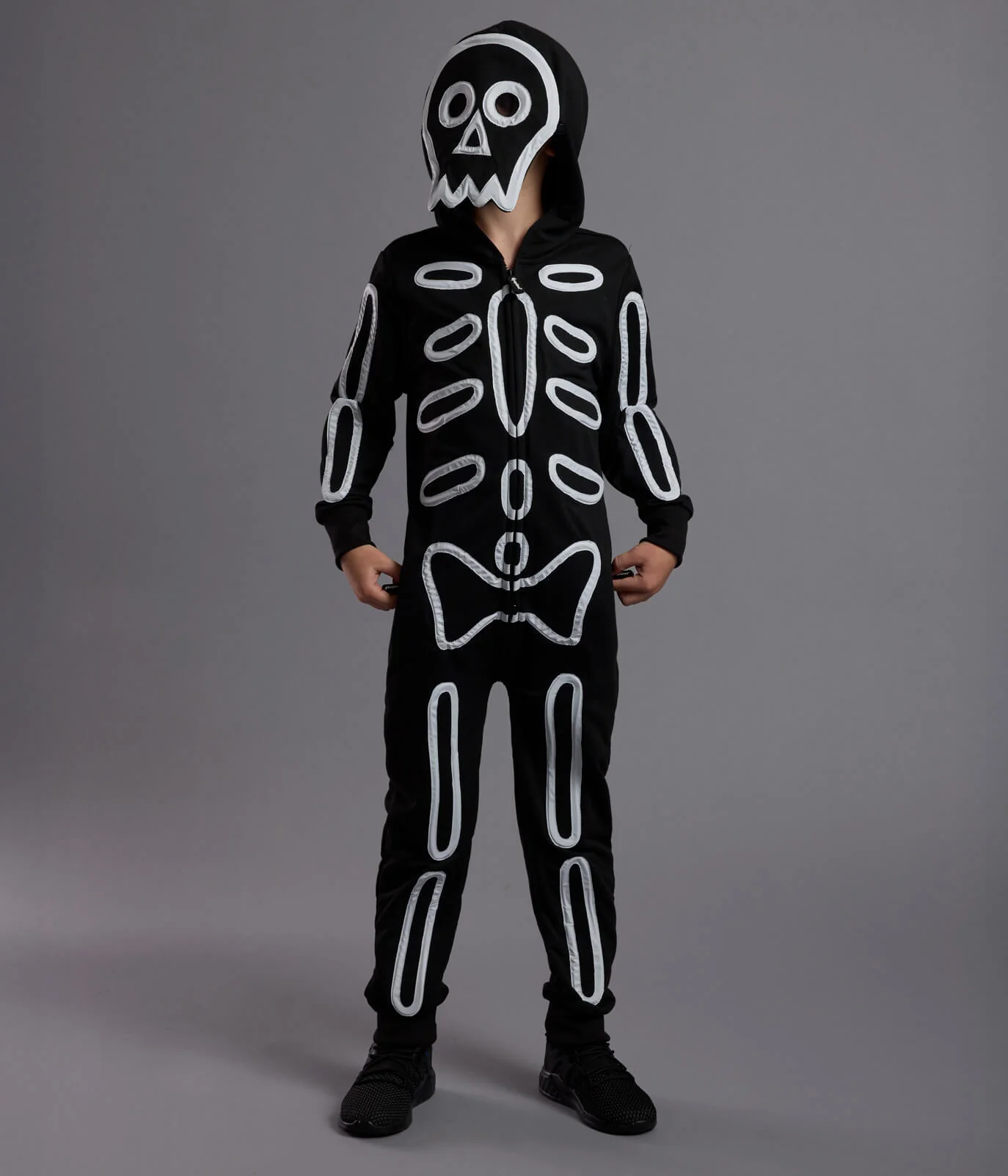 Boy's Neon LED Light Up Skeleton Costume