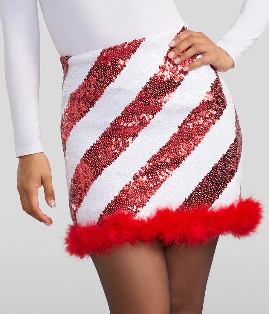 Candy Cane Sequin Skirt