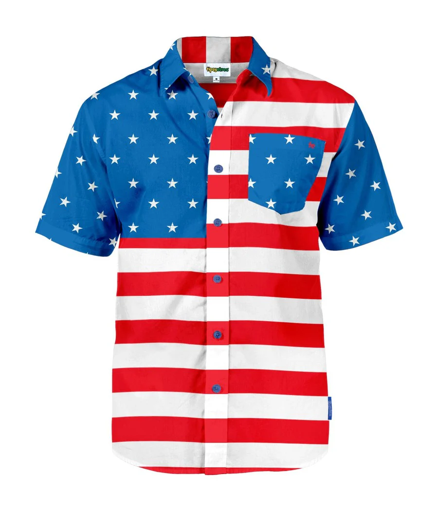 Men's American Flag Button Down Shirt