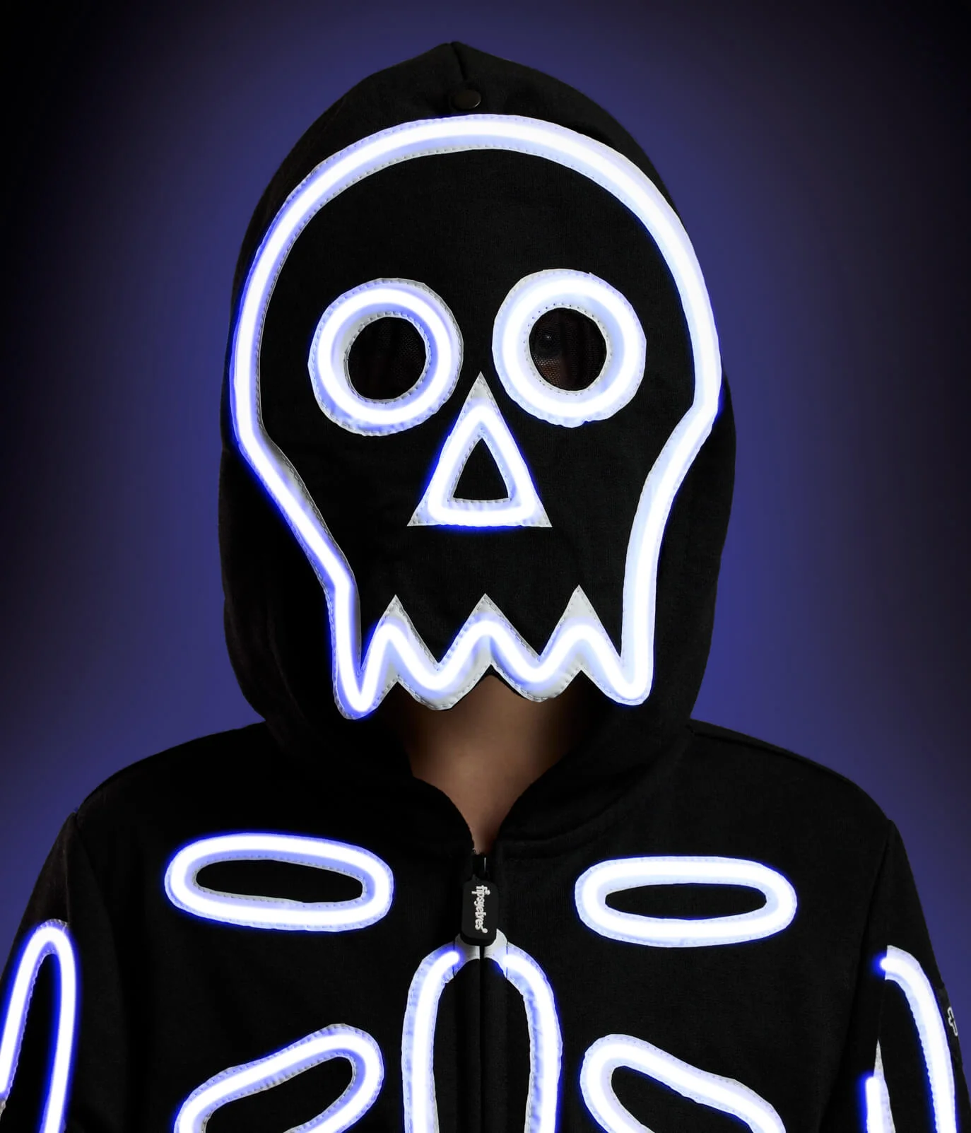 Girl's Neon LED Light Up Skeleton Costume