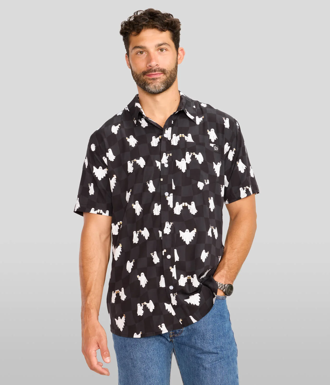 Men's BOOze Ghost Button Down Shirt