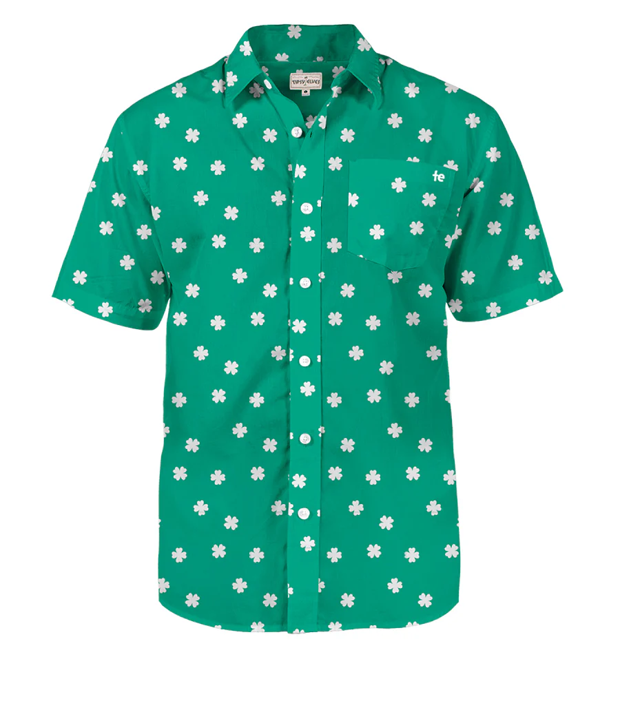 Men's Green Crushin' Clovers Button Down Shirt