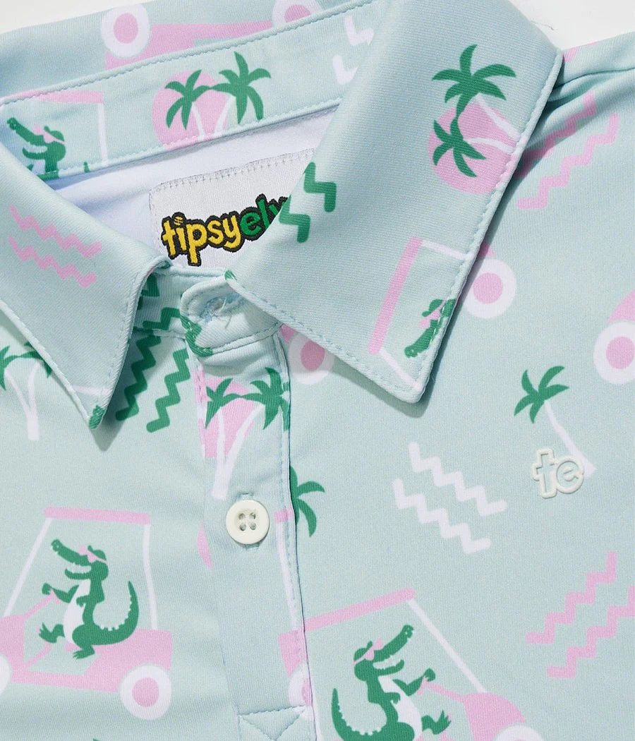 Toddler Girl's Golf Cart Gator Golf Polo