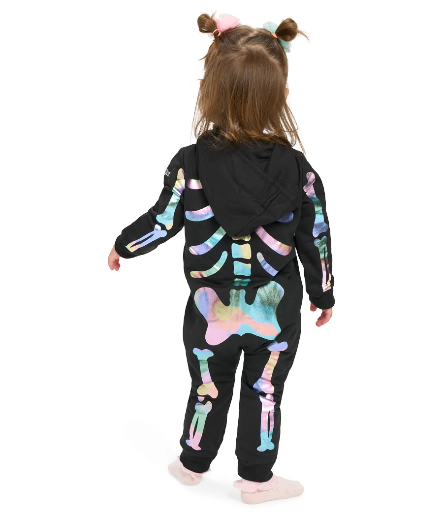 Toddler Girl's Iridescent Skeleton Costume