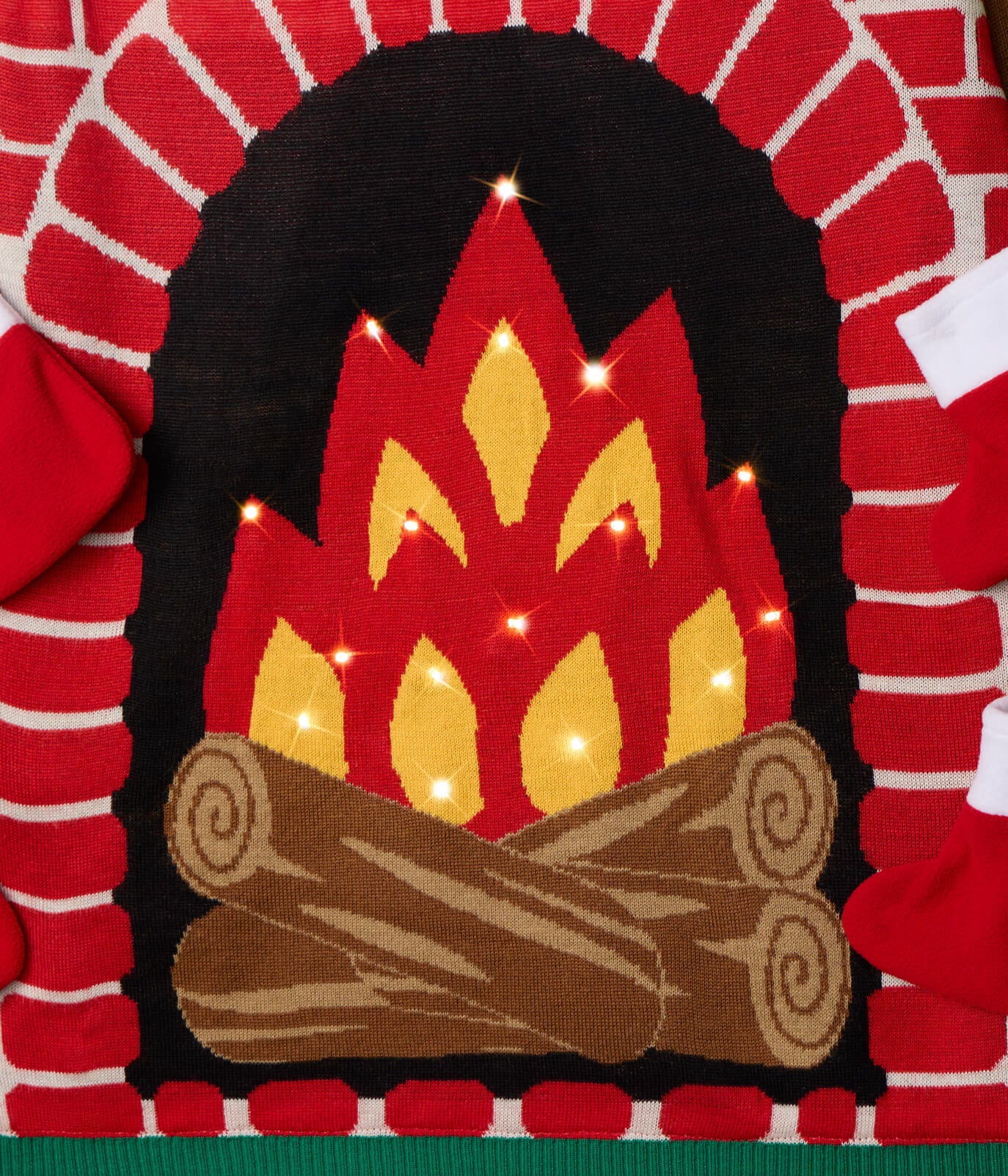 Men's Festive Fireplace Light Up Ugly Christmas Sweater