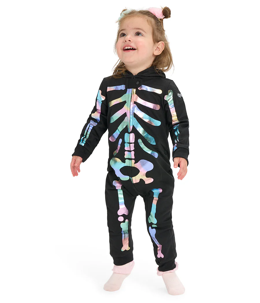 Toddler Girl's Iridescent Skeleton Costume