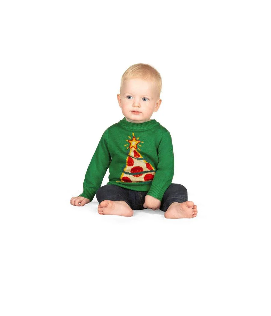 Baby Boy's Pizza Tree Ugly Christmas Sweater