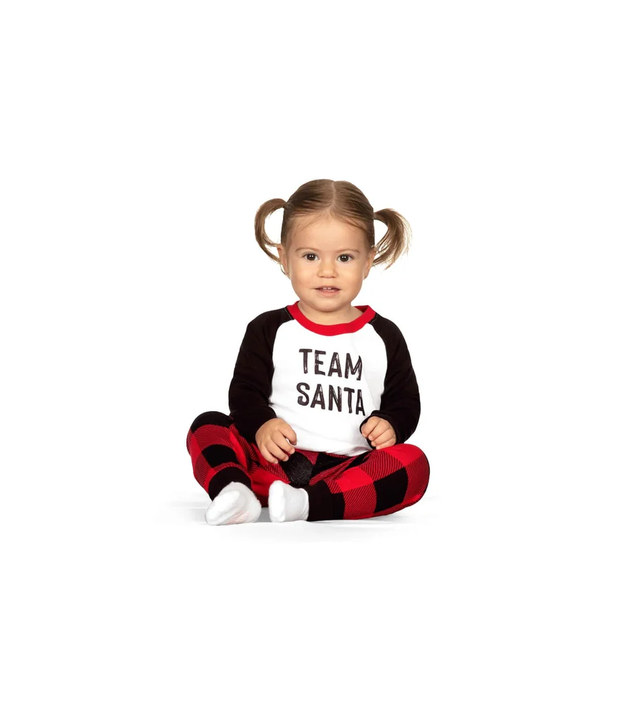 Baby Girl's Team Santa Crew Neck Pajama Set