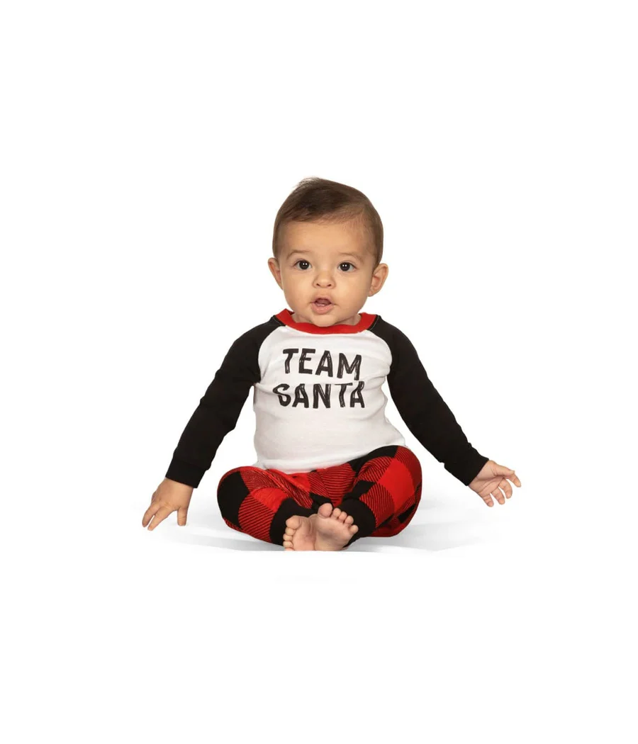Baby Boy's Team Santa Crew Neck Pajama Set