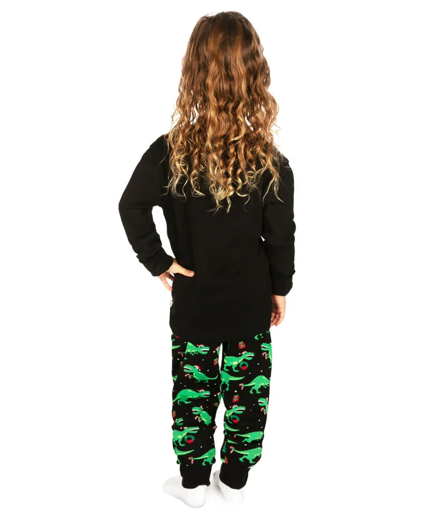 Girl's Rawr Dinosaur Crew Neck Pajama Set