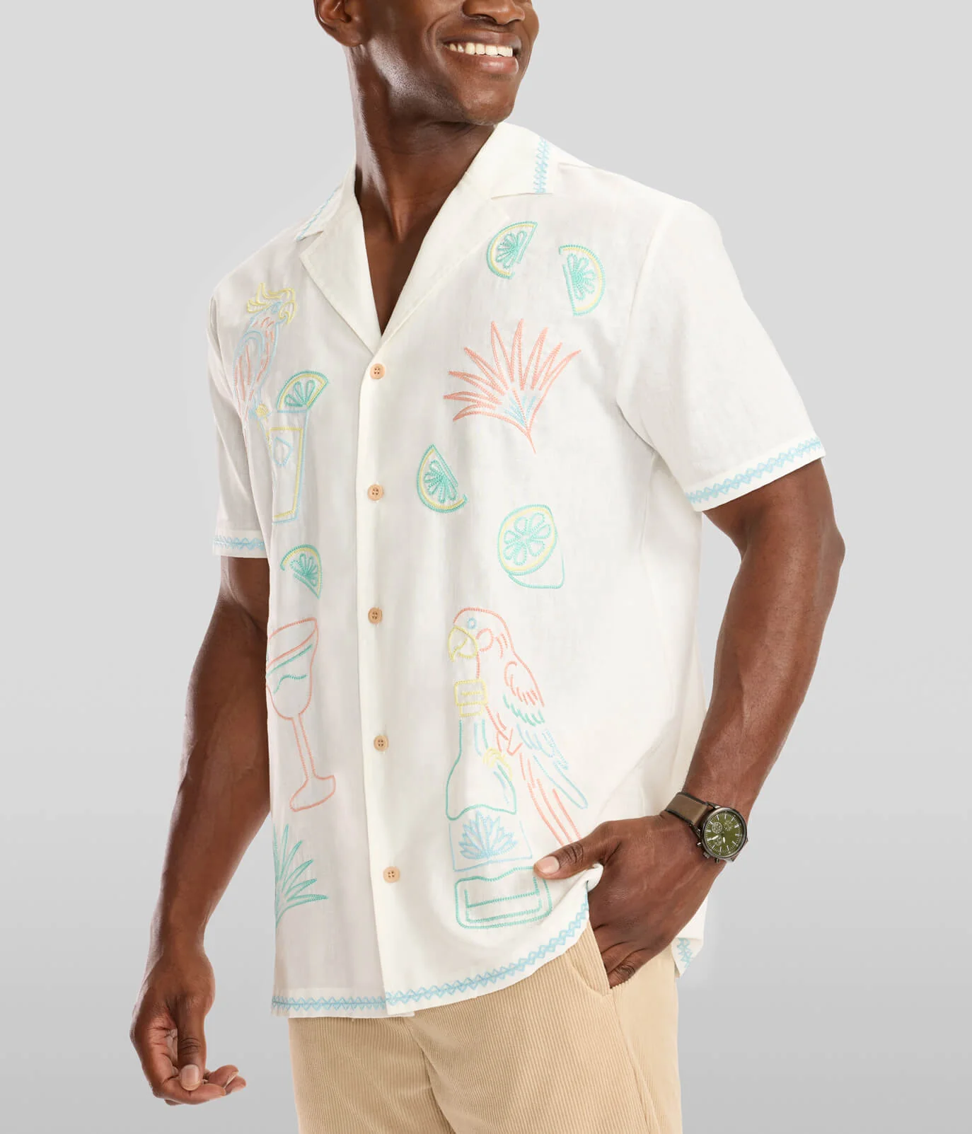 Men's Tequilin' Time Linen Cabana Shirt
