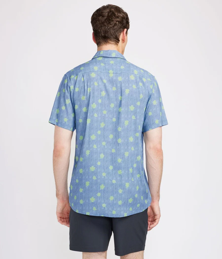 Men's Blue Clover Button Down Shirt