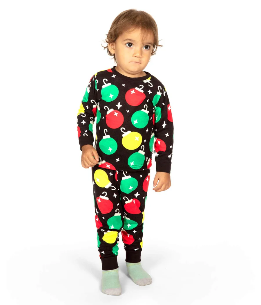 Toddler Boy's Ornaments Crew Neck Pajama Set