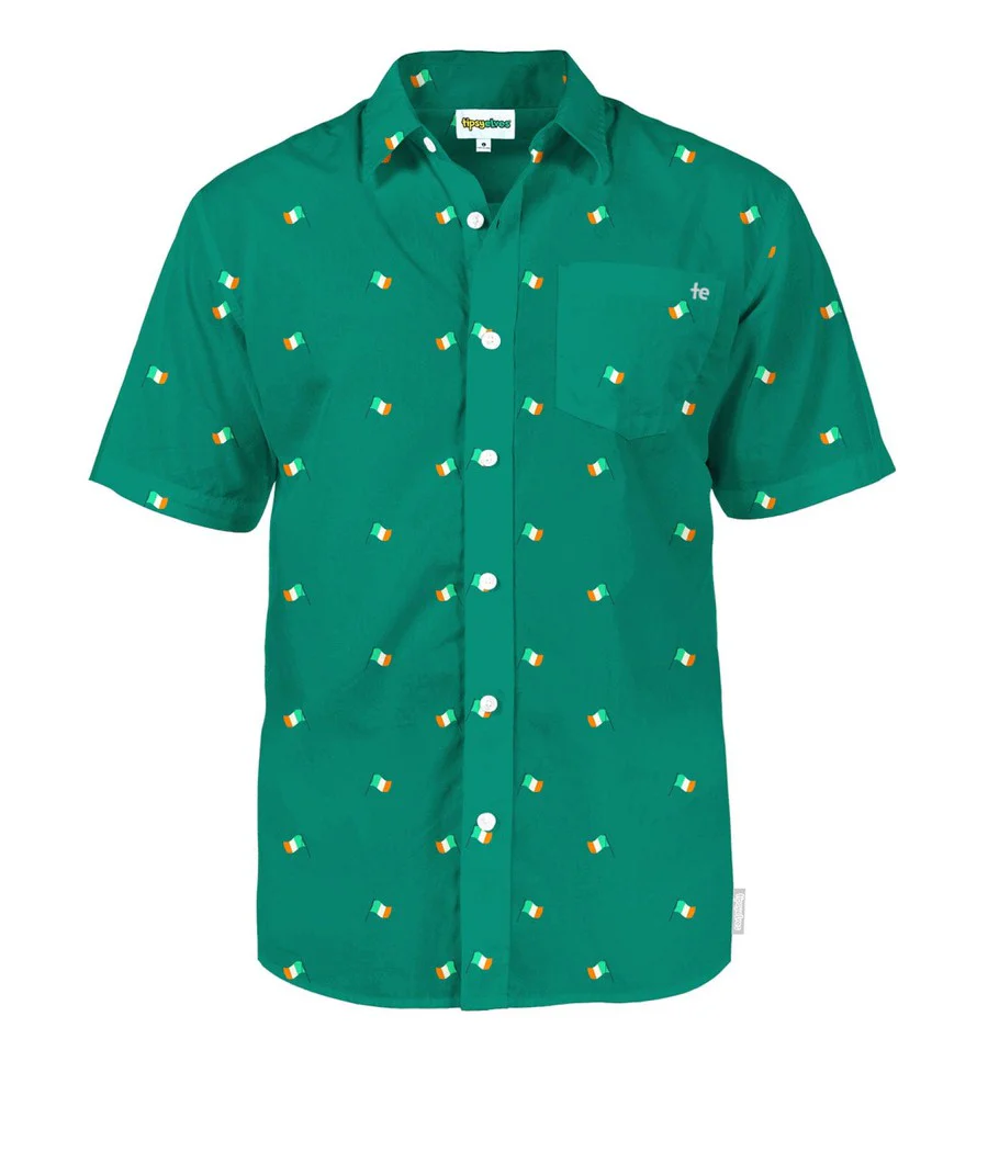Men's Irish Flag All Over Button Down Shirt