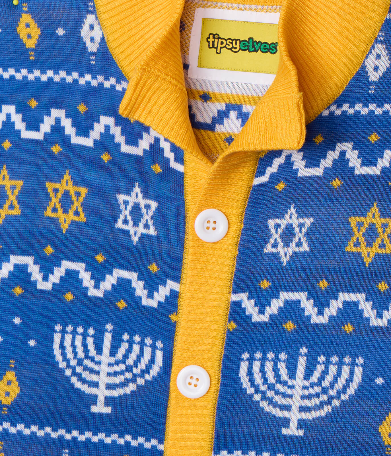 Men's Menorah Print Cardigan Sweater