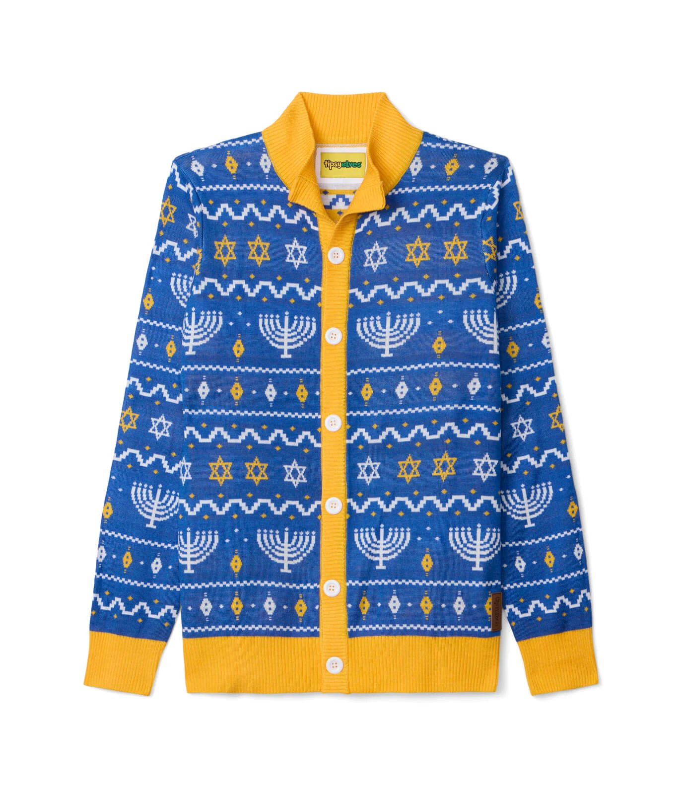 Men's Menorah Print Cardigan Sweater
